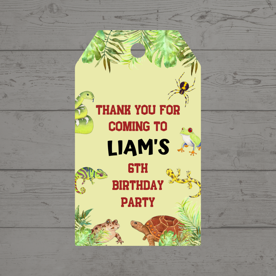 Gift Tags | Reptile Gift Tags | Party Tags | Party Gift Tags | Reptile Party Theme
