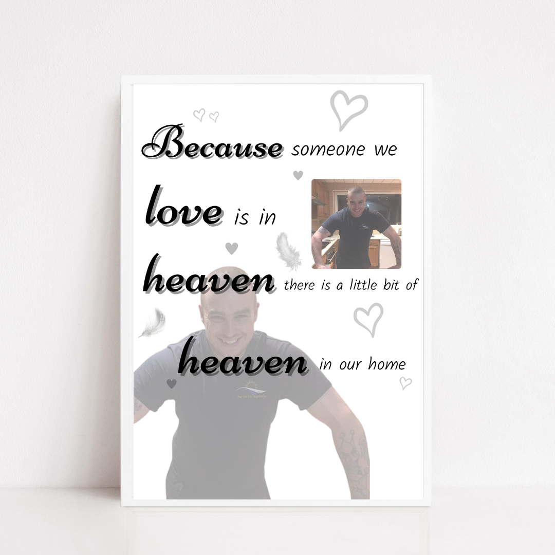 Memory Print | Because Someone We Love Is In Heaven There Is A Little Bit Of Heaven In Our Home | Thoughtful Gift - Dinky Designs