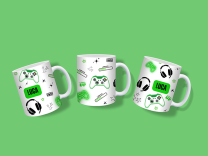 Gaming Mug | Green Gaming Mug | Personalised Gamer Mug | Gift Idea