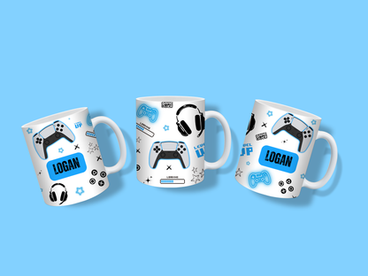 Gaming Mug | Blue Gaming Mug | Personalised Gamer Mug | Gift Idea