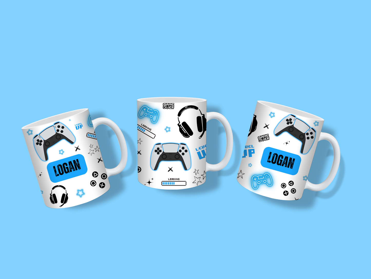 Gaming Mug | Blue Gaming Mug | Personalised Gamer Mug | Gift Idea