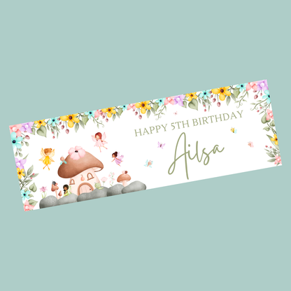 Fairy Photo Banner | Personalised Party Banner | Fairy Theme - Dinky Designs