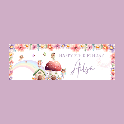 Fairy Photo Banner | Personalised Party Banner | Fairy Theme - Dinky Designs