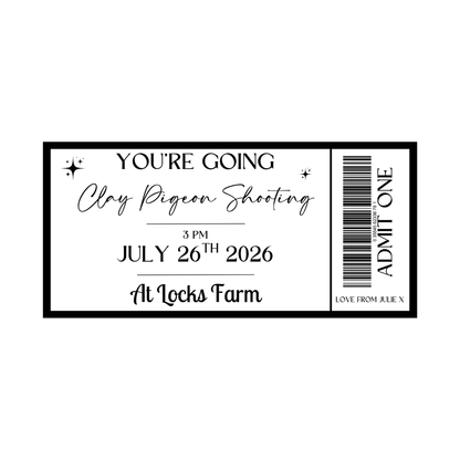 Surprise Ticket Print | Personalised Black & White Ticket Voucher | Gift Idea