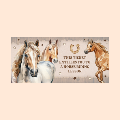 Surprise Ticket Print | Personalised Horse Riding Ticket Voucher | Gift Idea - Dinky Designs