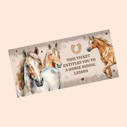 Surprise Ticket Print | Personalised Horse Riding Ticket Voucher | Gift Idea - Dinky Designs