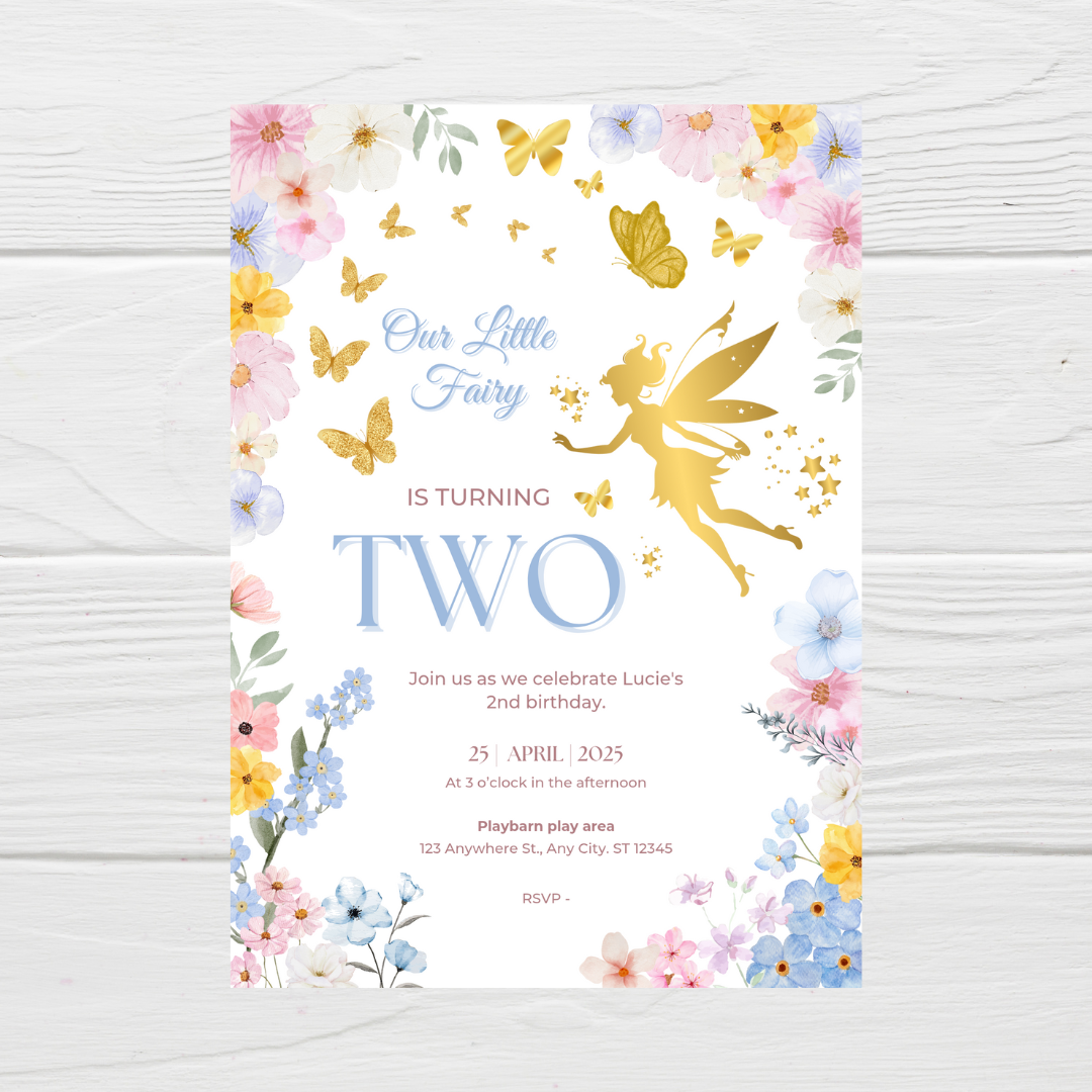 Fairy Party Invitations | A6 Invites | Fairy Theme Invitations | Party Invitations - Dinky Designs