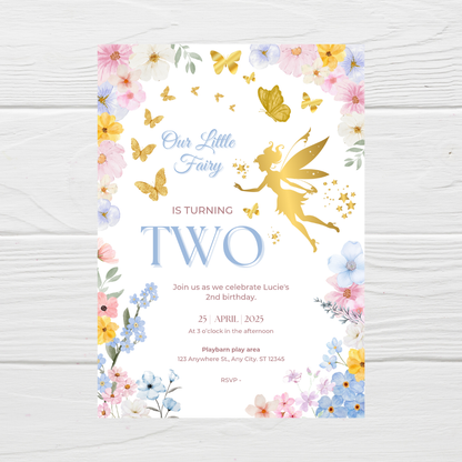 Fairy Party Invitations | A6 Invites | Fairy Theme Invitations | Party Invitations - Dinky Designs
