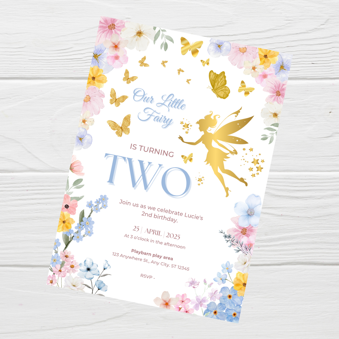Fairy Party Invitations | A6 Invites | Fairy Theme Invitations | Party Invitations - Dinky Designs