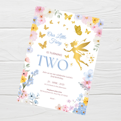 Fairy Party Invitations | A6 Invites | Fairy Theme Invitations | Party Invitations - Dinky Designs