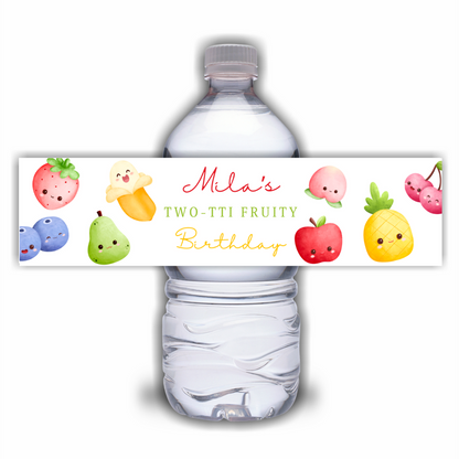 Juice Bottle Labels | Fruit Face Labels | Water Bottle Stickers | Fruit Birthday Party Stickers