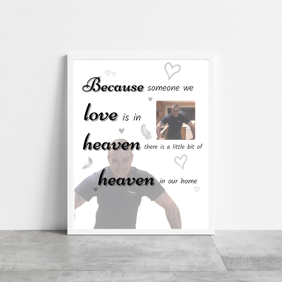 Memory Print | Because Someone We Love Is In Heaven There Is A Little Bit Of Heaven In Our Home | Thoughtful Gift - Dinky Designs