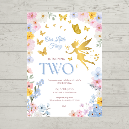 Fairy Party Invitations | A6 Invites | Fairy Theme Invitations | Party Invitations - Dinky Designs