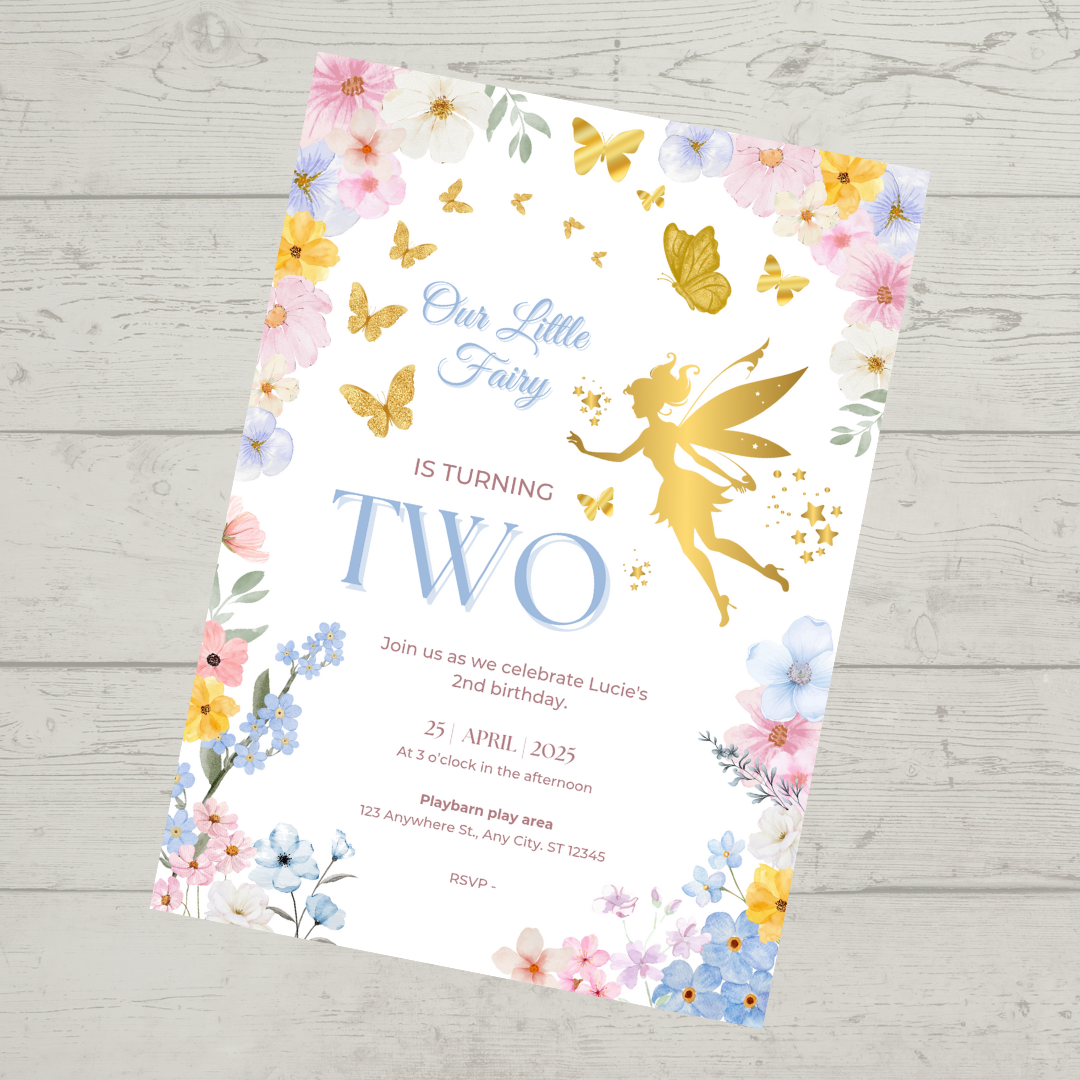 Fairy Party Invitations | A6 Invites | Fairy Theme Invitations | Party Invitations - Dinky Designs