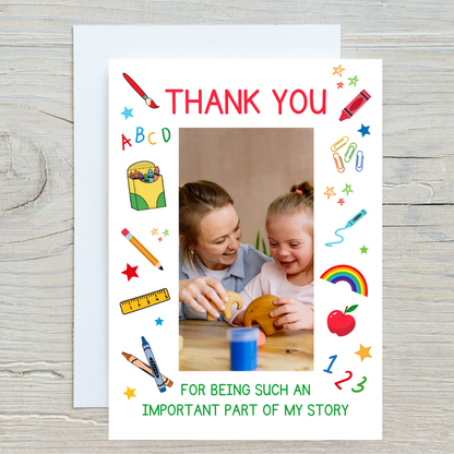 Teacher Card | Personalised Photo Teacher - Nursery Card | Personalised Photo School Card