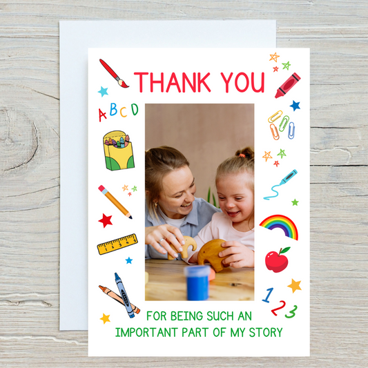 Teacher Card | Personalised Photo Teacher - Nursery Card | Personalised Photo School Card