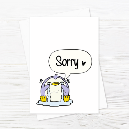Sorry Card | Penguin Design | Apology Card