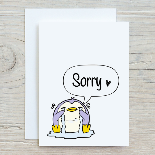 Sorry Card | Penguin Design | Apology Card
