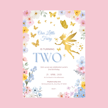 Fairy Party Invitations | A6 Invites | Fairy Theme Invitations | Party Invitations - Dinky Designs