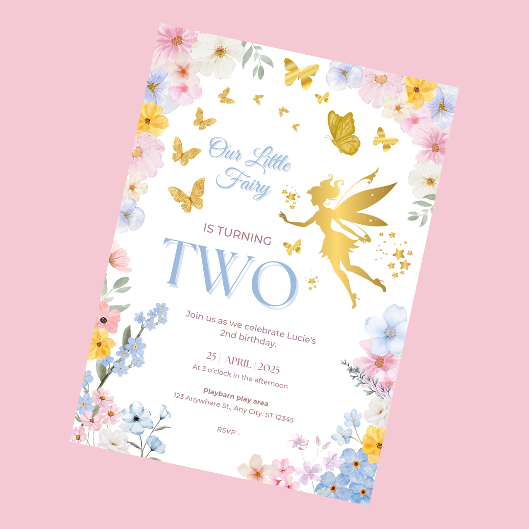 Fairy Party Invitations | A6 Invites | Fairy Theme Invitations | Party Invitations - Dinky Designs