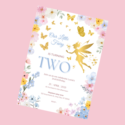 Fairy Party Invitations | A6 Invites | Fairy Theme Invitations | Party Invitations - Dinky Designs