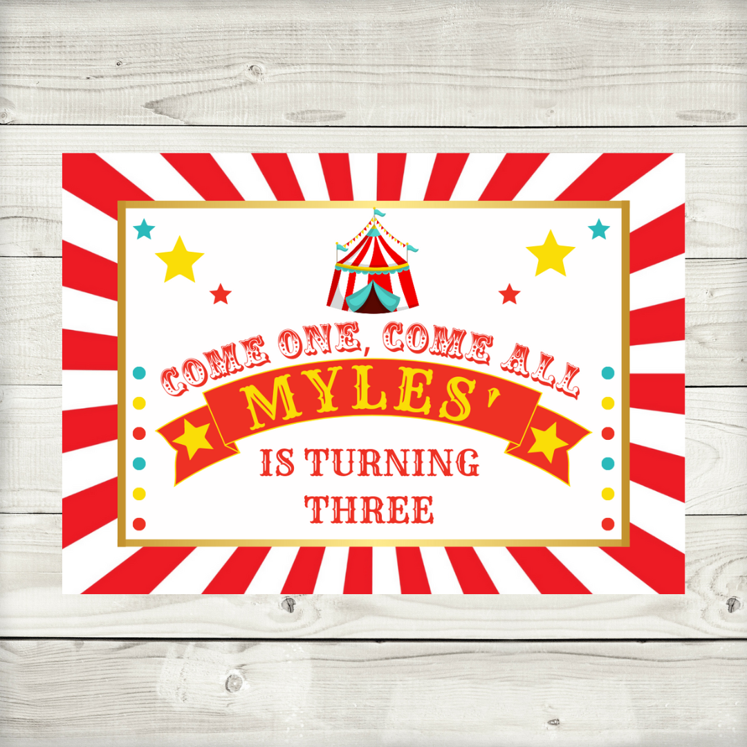 Rectangle Stickers | Party Stickers | Circus Party Stickers | Party Bag Stickers