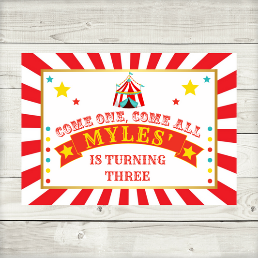 Rectangle Stickers | Party Stickers | Circus Party Stickers | Party Bag Stickers