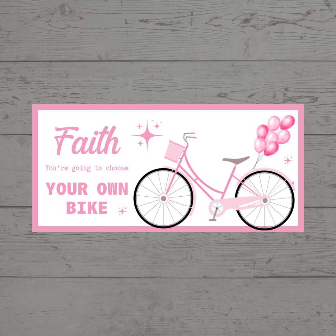 Surprise Ticket Print | Personalised Bike Ticket Voucher | Gift Idea