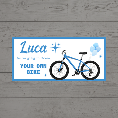 Surprise Ticket Print | Personalised Bike Ticket Voucher | Gift Idea