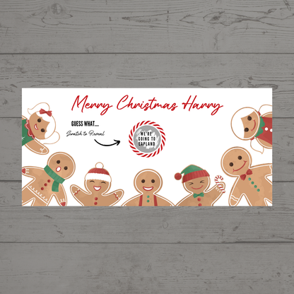 Gingerbread Surprise Christmas Ticket Print | Personalised Gingerbread Christmas Ticket | Christmas Scratch Reveal | Gift Idea
