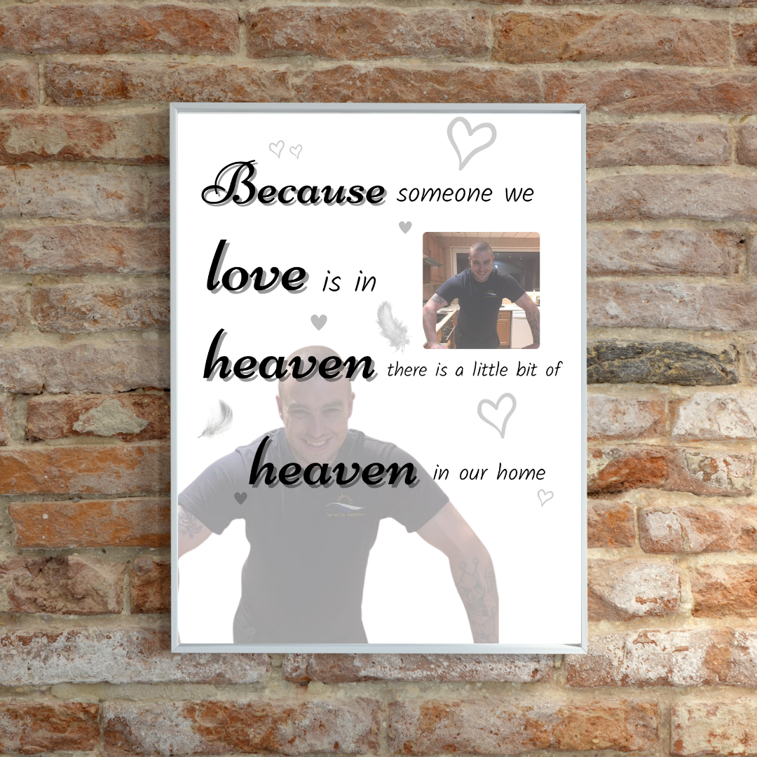 Memory Print | Because Someone We Love Is In Heaven There Is A Little Bit Of Heaven In Our Home | Thoughtful Gift - Dinky Designs