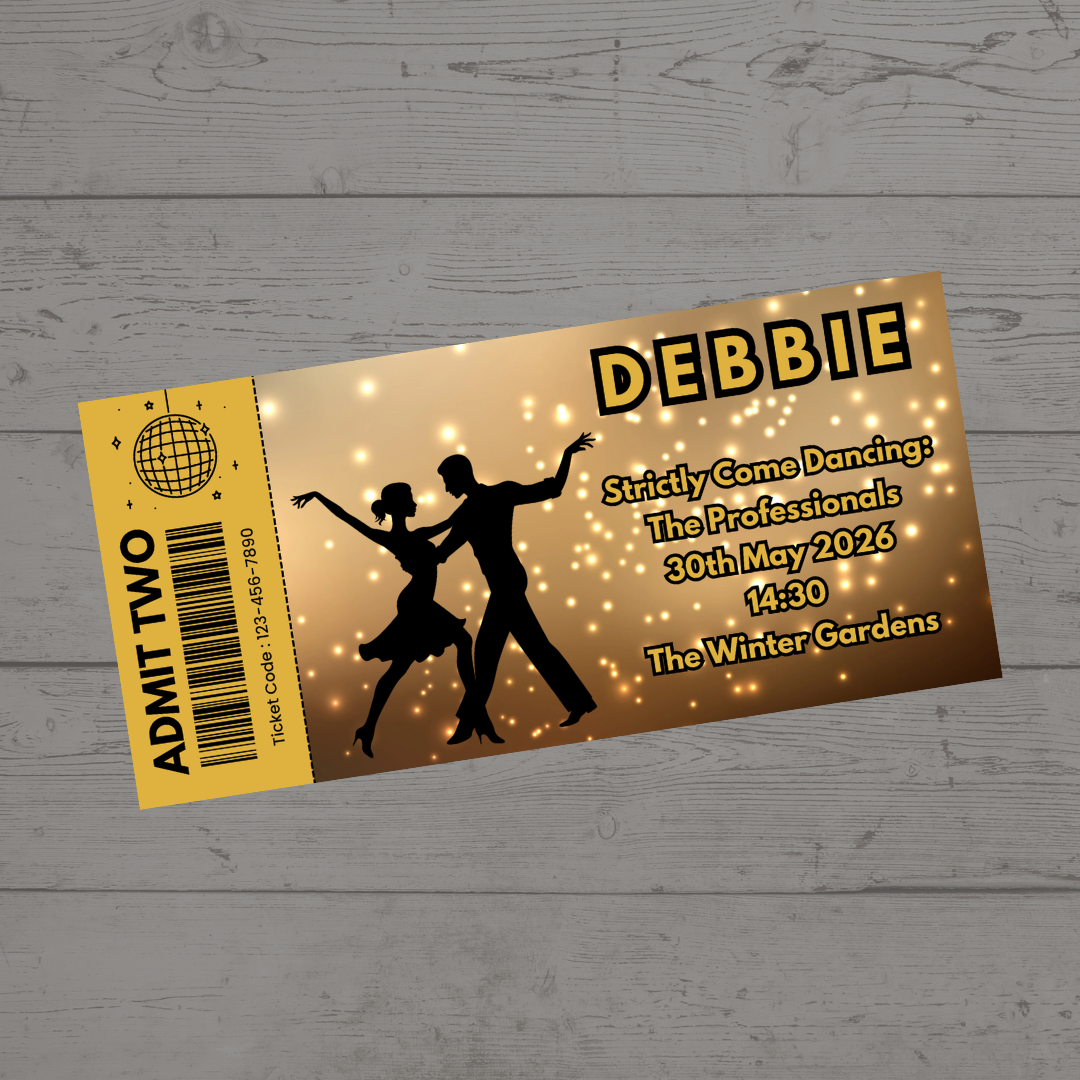 Surprise Ticket Print | Personalised Dance, Concert, Ballroom Show Ticket Voucher | Gift Idea