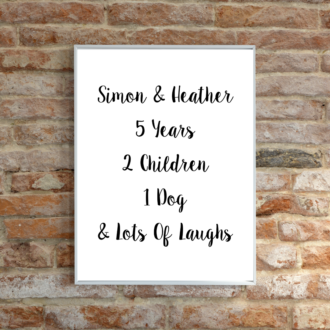 Family Print | Personalised Couple Print | Life Print | Family Gift - Dinky Designs