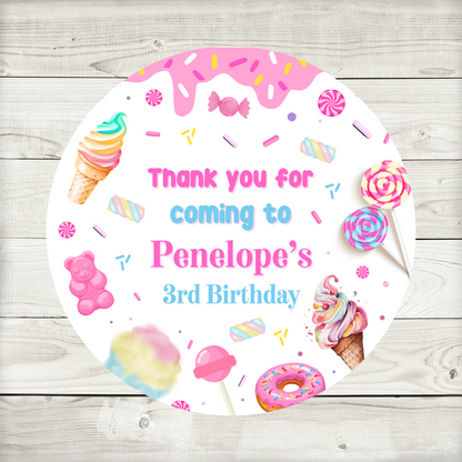 Sweet Candy Stickers | Various Sizes | Sweet Candy Party Supplies | Sweet Candy Theme Party
