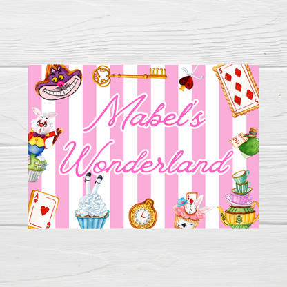 Rectangle Stickers | Party Stickers | Wonderland Party Stickers | Party Bag Stickers