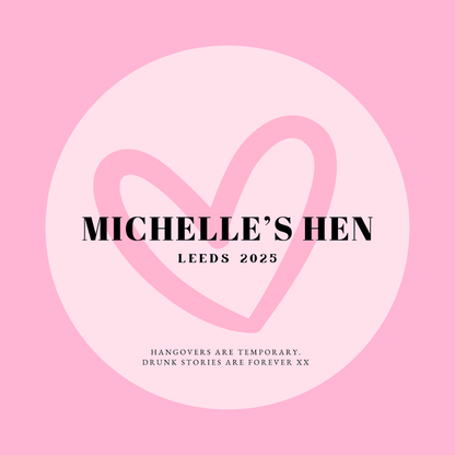Light Pink Heart Hen Party Circle Stickers | Hen Do Stickers | Hen Party Stickers | Hen Party Party Bag Labels