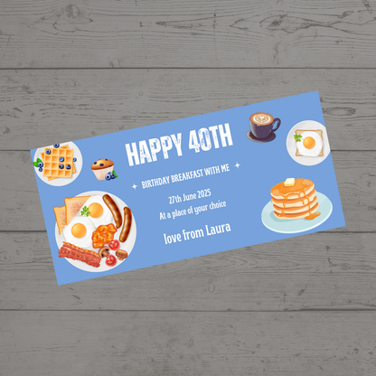 Surprise Ticket Print | Personalised Breakfast Ticket Voucher | Gift Idea