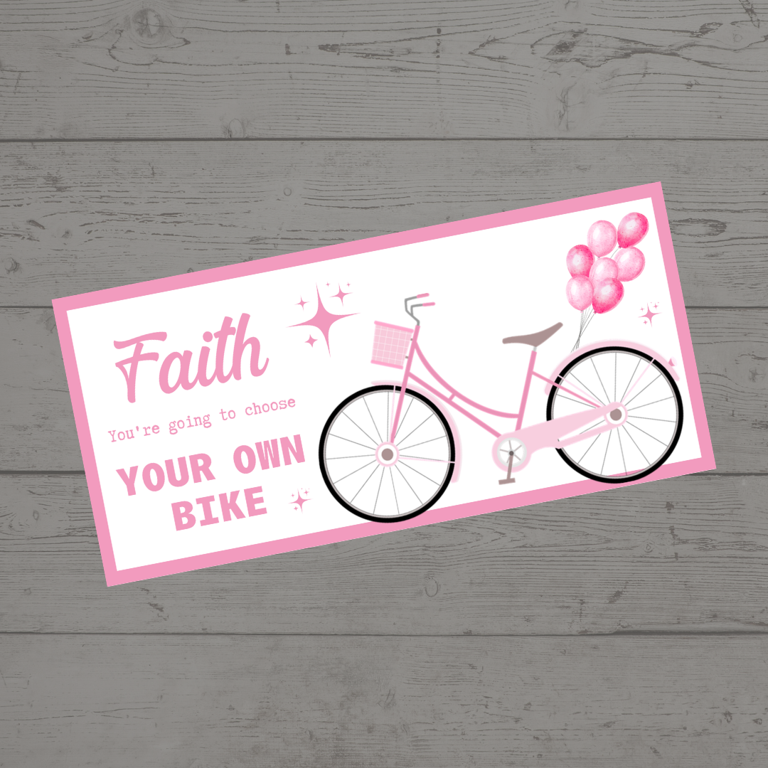 Surprise Ticket Print | Personalised Bike Ticket Voucher | Gift Idea