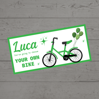 Surprise Ticket Print | Personalised Bike Ticket Voucher | Gift Idea