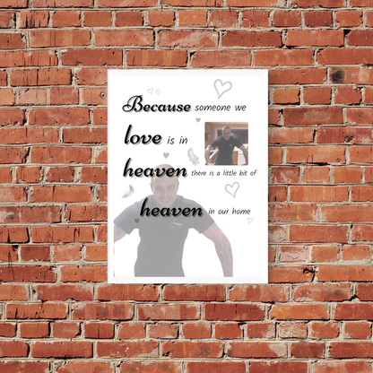 Memory Print | Because Someone We Love Is In Heaven There Is A Little Bit Of Heaven In Our Home | Thoughtful Gift - Dinky Designs