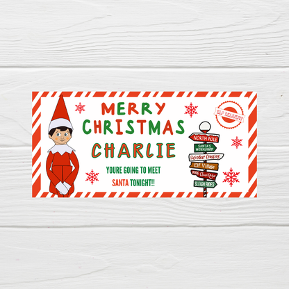 Surprise Christmas Ticket Print | Personalised Elf Christmas Ticket Voucher | Gift Idea
