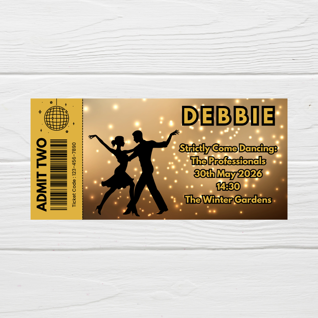 Surprise Ticket Print | Personalised Dance, Concert, Ballroom Show Ticket Voucher | Gift Idea
