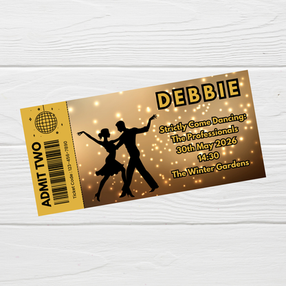 Surprise Ticket Print | Personalised Dance, Concert, Ballroom Show Ticket Voucher | Gift Idea