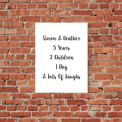 Family Print | Personalised Couple Print | Life Print | Family Gift - Dinky Designs