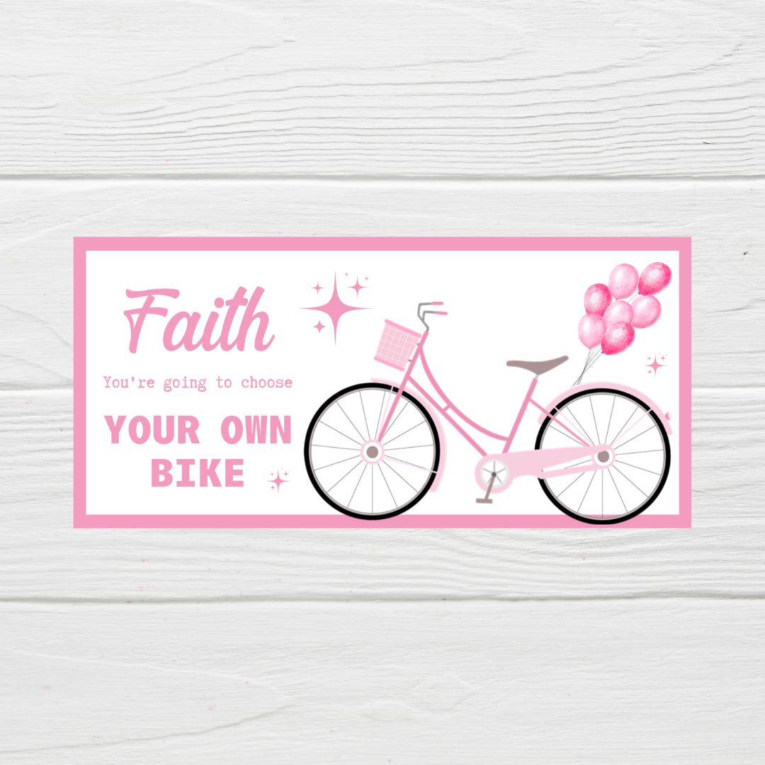 Surprise Ticket Print | Personalised Bike Ticket Voucher | Gift Idea