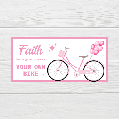Surprise Ticket Print | Personalised Bike Ticket Voucher | Gift Idea
