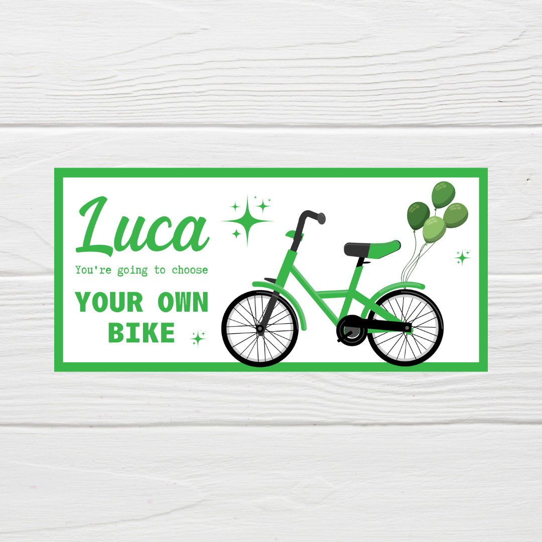 Surprise Ticket Print | Personalised Bike Ticket Voucher | Gift Idea