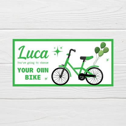 Surprise Ticket Print | Personalised Bike Ticket Voucher | Gift Idea