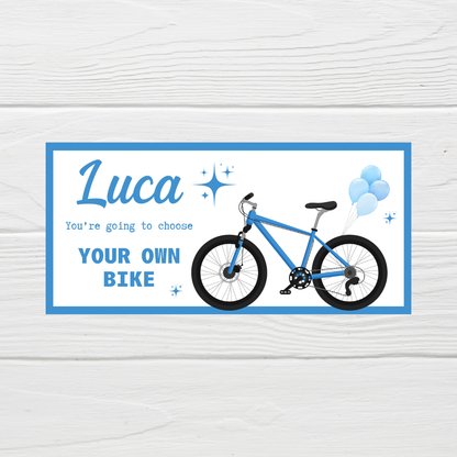 Surprise Ticket Print | Personalised Bike Ticket Voucher | Gift Idea