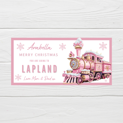Surprise Christmas Ticket Print | Personalised Pink Train Christmas Ticket Voucher | Gift Idea